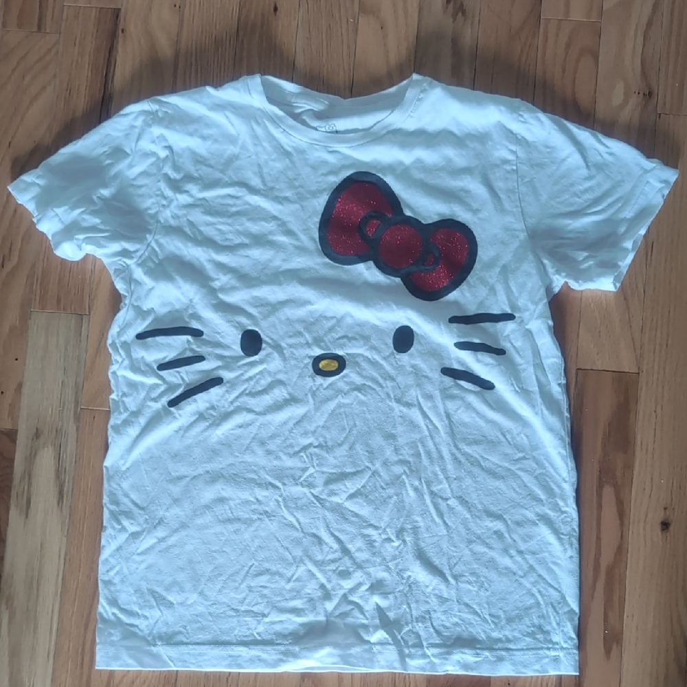 Hello Kitty White Tee with Red Sequin Bow
